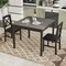3-Piece Dining Table Set with Wooden Square Table and Ergonomic Backrest Chairs